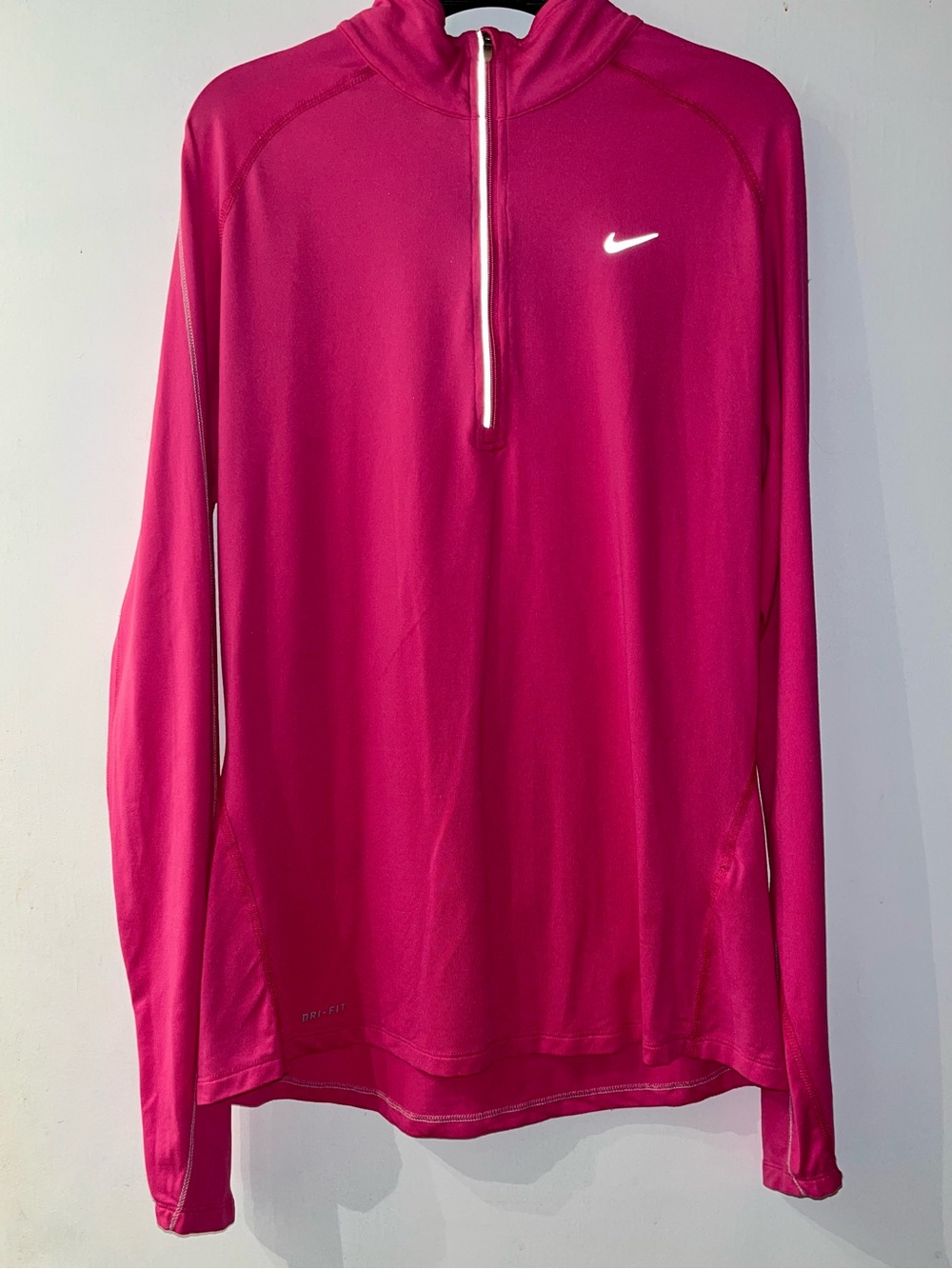 Nike Women’s Dri-FIT Bright Fuchsia Long-Sleeve 1/4 Zip Top